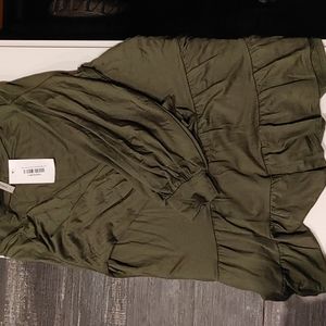 Solid long sleeve dress with ruffle detail